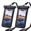 2pcs IPX8 Waterproof Phone Bag; Touchscreen Phone Pouch 7.6 Inch For Swim Sports Outdoor - 2pcs-Black