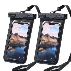2pcs IPX8 Waterproof Phone Bag; Touchscreen Phone Pouch 7.6 Inch For Swim Sports Outdoor - 2pcs-Black