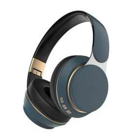 New cross-border popular wireless headset Bluetooth subwoofer stereo plug-in card sports computer headset - Dark blue