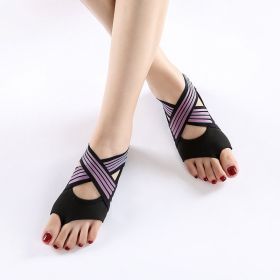 Professional Non-slip Gym Yoga Shoes Flat Soft Anti-slip Sole Ballet Fitness Dance Shoes Pilates Yoga Shoes Socks - L - Rose Red