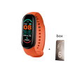 M6 Smart Bracelet Men Fitness Smart Wristband Women Sports Tracker Smart Watch Play Music Bracelet M6 Band For Adriod IOS - Orange with Box