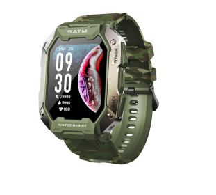 C20 three prevention sports intelligent wearable watch Outdoor waterproof monitoring heart rate and blood pressure multi-function - Camouflage green