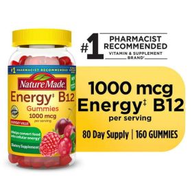 Nature Made Energy B12 1000 mcg Gummies;  Dietary Supplement;  160 Count - Nature Made