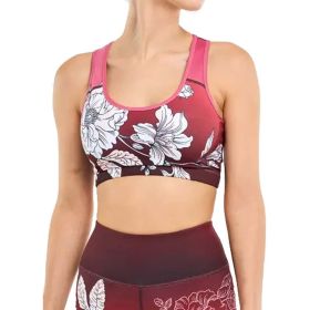 Women's Padded Sports Bra Fitness Workout Running Shirts Yoga Bra Athletic Tops - Cherry blossom powder - XXL