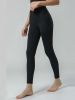 Yoga pants women's nude spring and summer hip lift fitness pants running sports nine-point pants - Black - XS