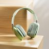 New Max P9 Pro Wireless Bluetooth Headphones HiFi Stereo Noise Cancelling Waterproof Mic Pods Over Ear Sports - Green