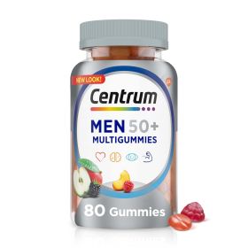 Centrum Men's Health 50 Plus Multivitamin Supplement Gummies, Assorted Fruit, 80 Count - Centrum
