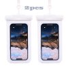 2pcs IPX8 Waterproof Phone Bag; Touchscreen Phone Pouch 7.6 Inch For Swim Sports Outdoor - 2pcs-Black