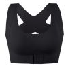 Women Bra Posture Corrector Bralette Front Closure Bras Fitness Vest Push Up Bra Female Brassiere Underwear Cross Back Tank Tops - Black - L