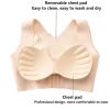 Women Bra Posture Corrector Bralette Front Closure Bras Fitness Vest Push Up Bra Female Brassiere Underwear Cross Back Tank Tops - Beige - XXL