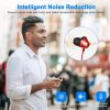 Wireless Neckband Headphones V4.2 Sweat-proof Sport Headsets Earbuds In-Ear Magnetic Neckbands Stereo Earphone - Red