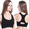 3 Packs Women Padded Sports Bras Yoga Fitness Push up Bra Female Top for Gym Running Workout Training - BK_GY_OE - XL