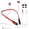 Wireless Neckband Headphones V4.2 Sweat-proof Sport Headsets Earbuds In-Ear Magnetic Neckbands Stereo Earphone - Red
