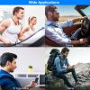 Wireless Neckband Headphones V4.2 Sweat-proof Sport Headsets Earbuds In-Ear Magnetic Neckbands Stereo Earphone - Black