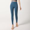 Brand Yoga Pants Hidden Pockets At Waist Fitness Sports Leggings Women Sportswear Stretchy Pants Gym Push Up Workout Clothing - Blue - M