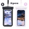2pcs IPX8 Waterproof Phone Bag; Touchscreen Phone Pouch 7.6 Inch For Swim Sports Outdoor - 2pcs-Black