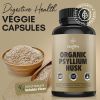Psyllium Husk Capsules All Natural Fiber Supplement for Gut Health 750 Mg 250 Capsules - Z Zealthy Life