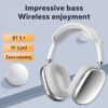 New Max P9 Pro Wireless Bluetooth Headphones HiFi Stereo Noise Cancelling Waterproof Mic Pods Over Ear Sports - White