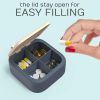 Travel Medicine Pill Organizer Small Pill Box Mini Pill Case with 4 Compartments - Bexeen
