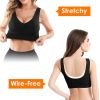 3 Pack Sport Bras For Women Seamless Wire free Bra Light Support Tank Tops For Fitness Workout Sports Yoga Sleep Wearing - BK_BK_BK - S