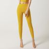 Brand Yoga Pants Hidden Pockets At Waist Fitness Sports Leggings Women Sportswear Stretchy Pants Gym Push Up Workout Clothing - Yellow - M