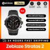 Zeblaze Stratos 2 GPS Smart Watch AMOLED Display 24h Health Monitor 5 ATM Long Battery Life Smartwatch for Men - Black