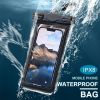 2pcs IPX8 Waterproof Phone Bag; Touchscreen Phone Pouch 7.6 Inch For Swim Sports Outdoor - 2pcs-Black