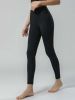 Yoga pants women's nude spring and summer hip lift fitness pants running sports nine-point pants - Black - XS
