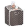 Indoor Private 2L Folding Steam Sauna Spa Tent  - Gray - Sauna Spa Tent
