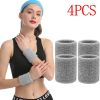 4Pcs/Lot Wrist Sweatband Tennis Sport Wristband Volleyball Gym Elastic Wrist Brace Support Sweat Band Towel Bracelet Protector - Gray 4Pcs