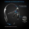 Foldable Wireless Headsets Wireless 4.1 Sport Neckband Stereo Headphones Sweatproof Earphones Earbuds - Black
