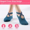6 Packs Women Yoga Socks with Straps Non-Slip Grips for Pilates Pure Hospital Walking Dance Indoor - Yoga Socks